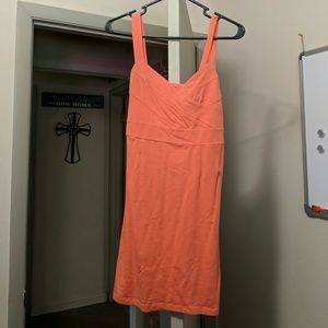 Peach body con dress